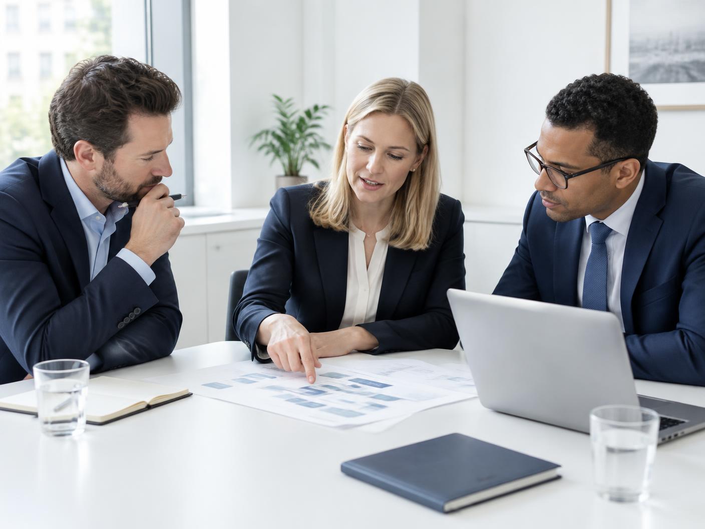 A business team planning an AI implementation